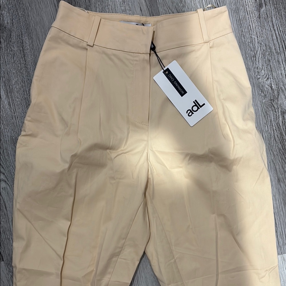 NWT Cream Pleated Trousers
